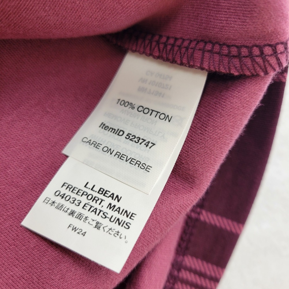 LL Bean Womens Interlock‎ Turtleneck Womens Small Top Plum Pink Plaid 523747 - Picture 8 of 12